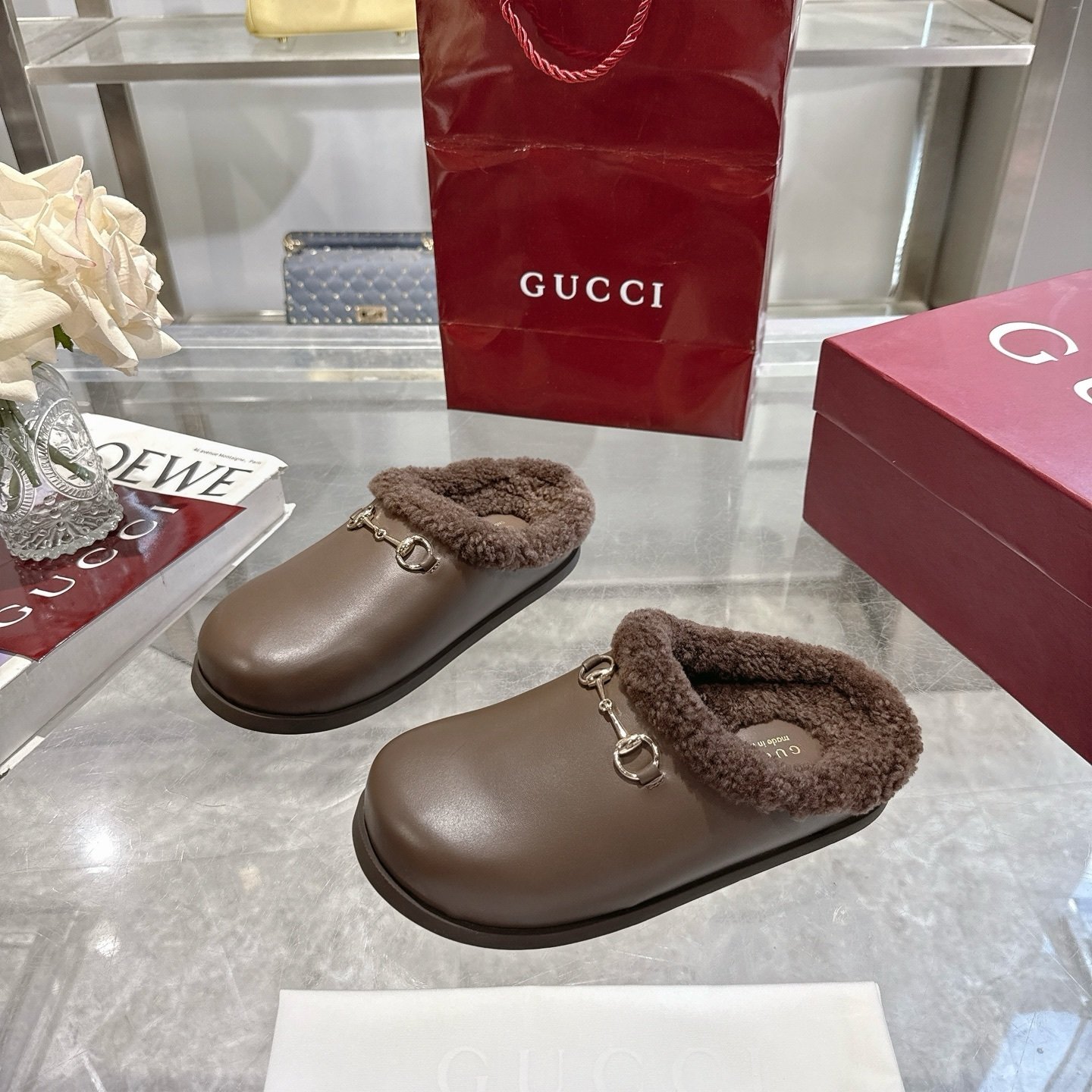 Gvc*1 Women Mule With Horsebit Brown Leather