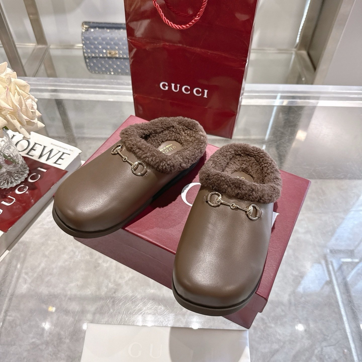 Gvc*1 Women Mule With Horsebit Brown Leather
