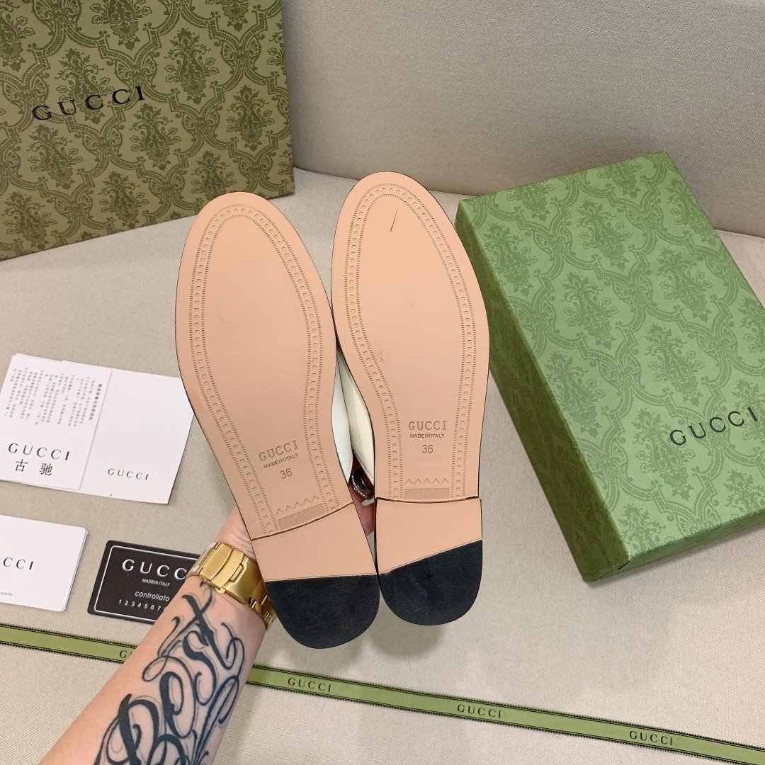 Gvc*1 Princetown Leather Slipper White 423513 C9D00 9022