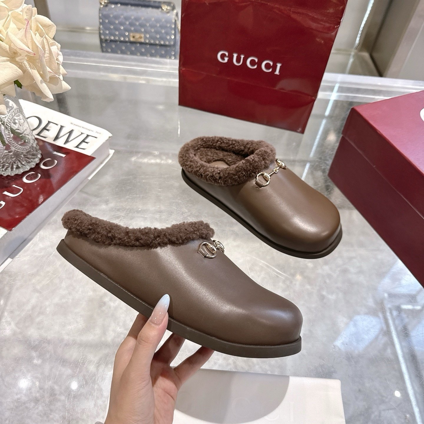 Gvc*1 Women Mule With Horsebit Brown Leather