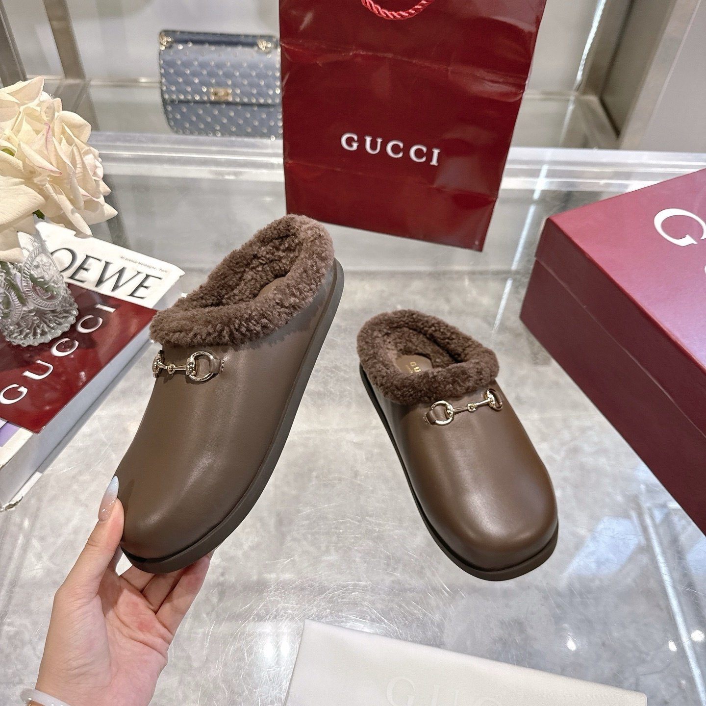Gvc*1 Women Mule With Horsebit Brown Leather