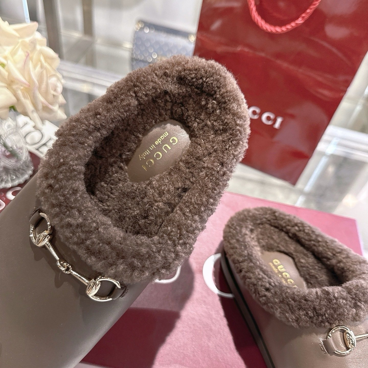 Gvc*1 Women Mule With Horsebit Brown Leather