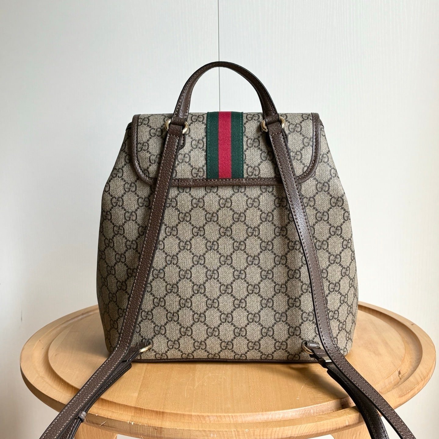 Gvc*1 Ophidia Medium Backpack Beige And Dark Brown 30Cm 836855 Fae0J 9867