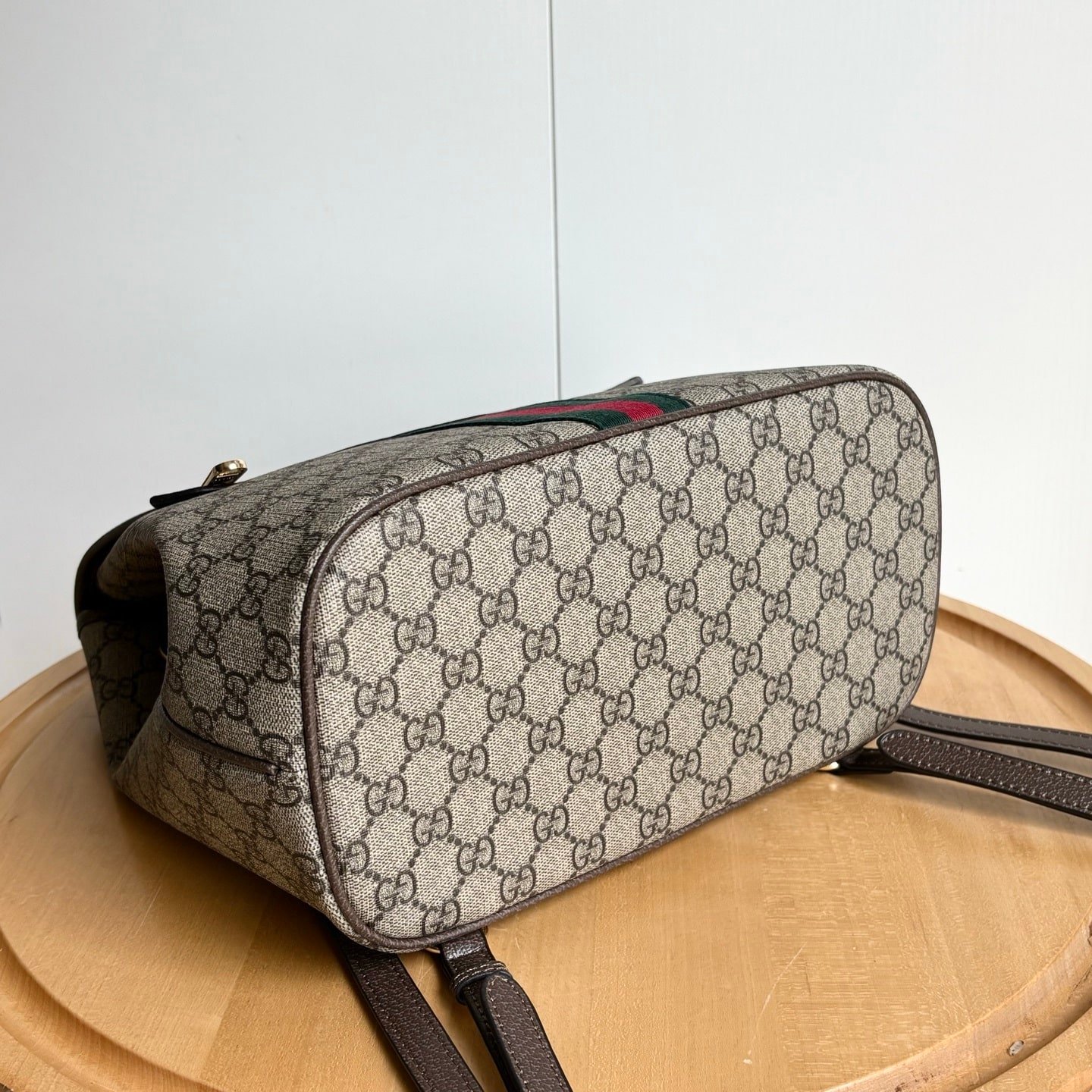 Gvc*1 Ophidia Medium Backpack Beige And Dark Brown 30Cm 836855 Fae0J 9867