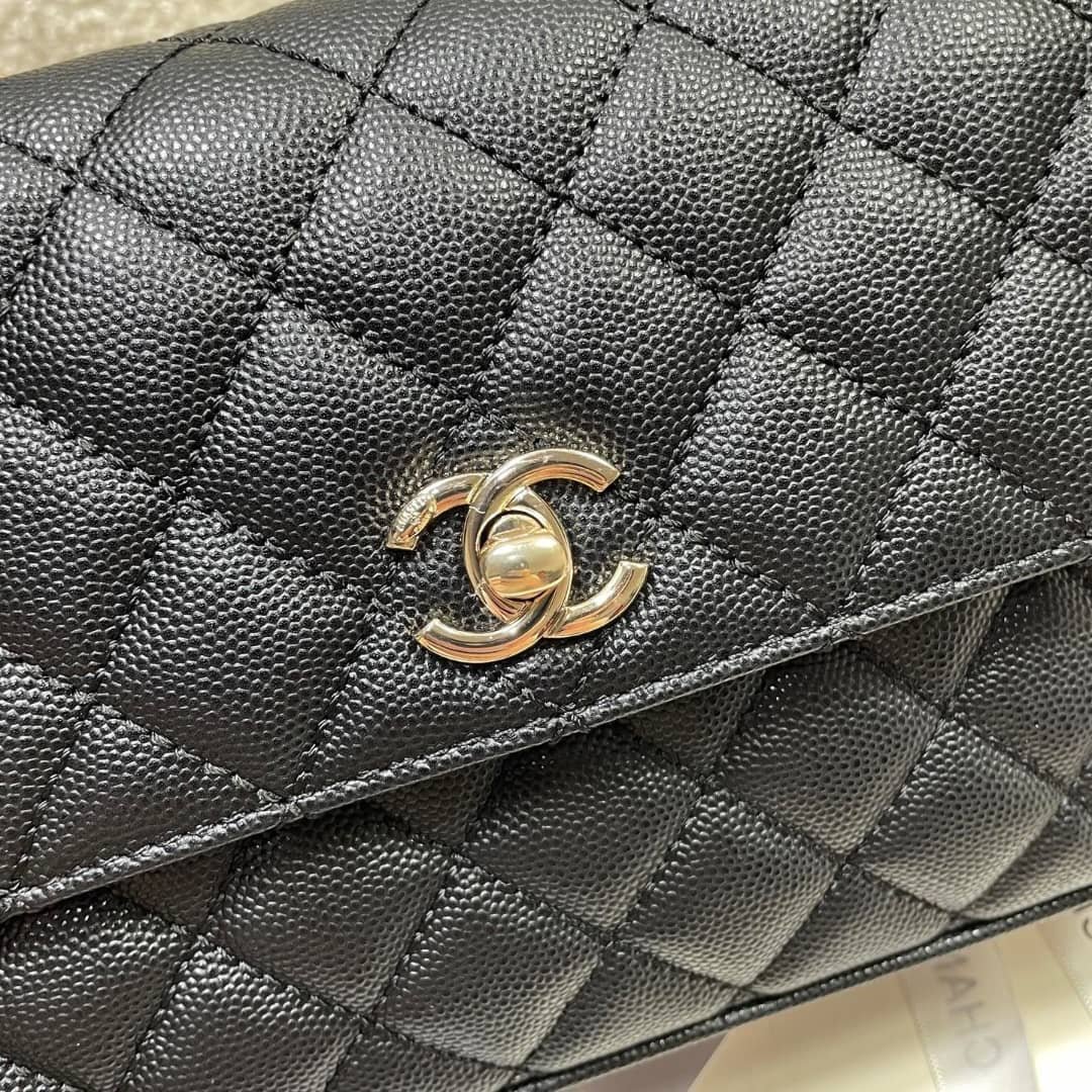 [S*per Vip 1:1] Ch**el Coco Small Handle Flap Bag In Black 23Cm A92990 Y61556 94305