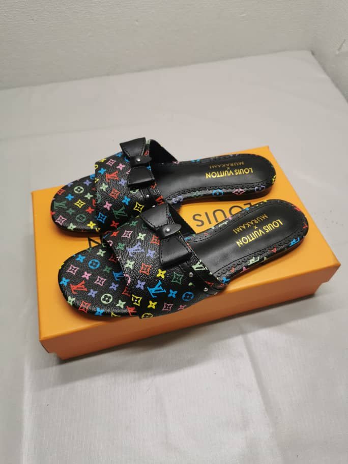 L0vis Vvtt0n X Takashi Murakami 6Am Flat Mule Black