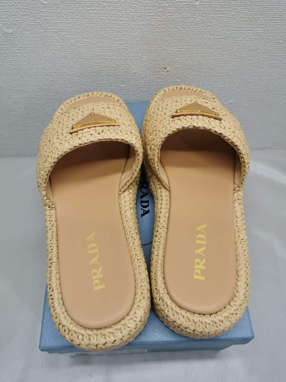 Pra*a Crochet Flatform Slides Natural 1Xz761 2C2T F0018 F 035