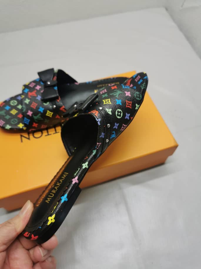 L0vis Vvtt0n X Takashi Murakami 6Am Flat Mule Black