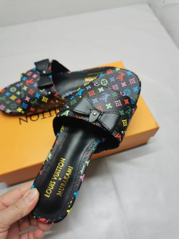 L0vis Vvtt0n X Takashi Murakami 6Am Flat Mule Black