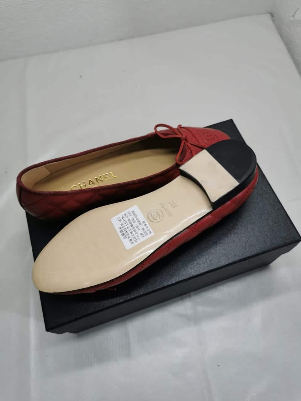 Ch**el Ballerina Flat Shoes In Red