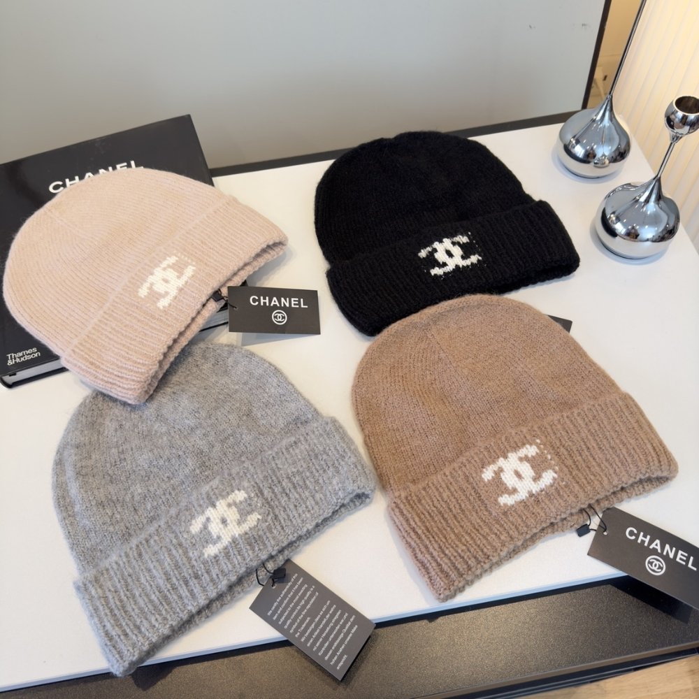 Ch**el Cc Knitted Beanie Brown