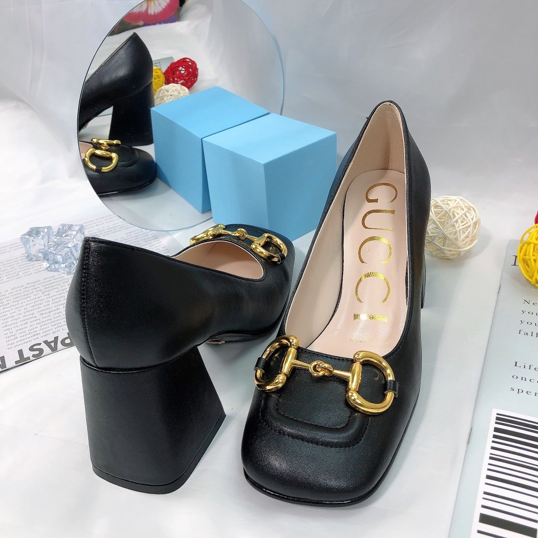 Gvc*1 Women’S Mid Heel Pump With Horsebit Black 643886 C9D00 1000