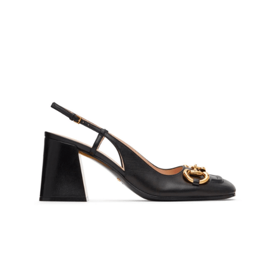 Gvc*1 Women’S Mid Heel Slingback With Horsebit Black