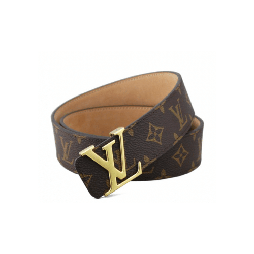 L0vis Vvtt0n Initiales Reversible Monogram Eclipse Canvas Belt Gold Metal 4Cm