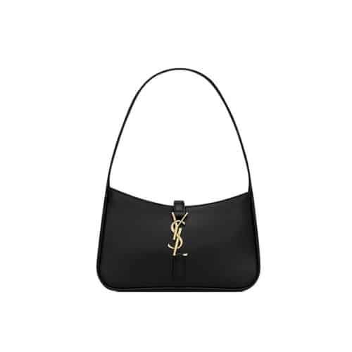 Sa1nt Lau*nt Le 5 À 7 Mini Hobo Bag In Smooth Black Leather 7103182R20W1000