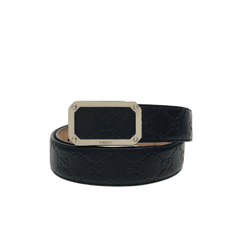 Gvc*1 Black Signature Leather Belt 3.5Cm