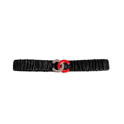 Ch**el Women’S Pearl Circle Belt Red 30Mm