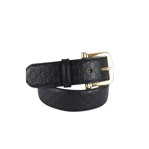 Gvc*1 Calfskin Monogram Black Belt Gold Metal 4Cm