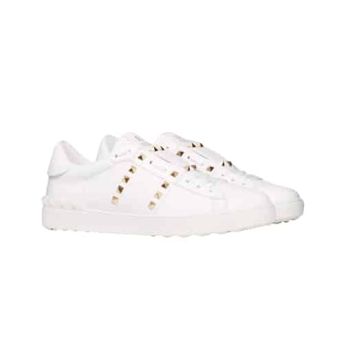 Va1e*ntin0 Calfskin Rockstud Untitled Sneaker Ys0931Bhs 0Bo