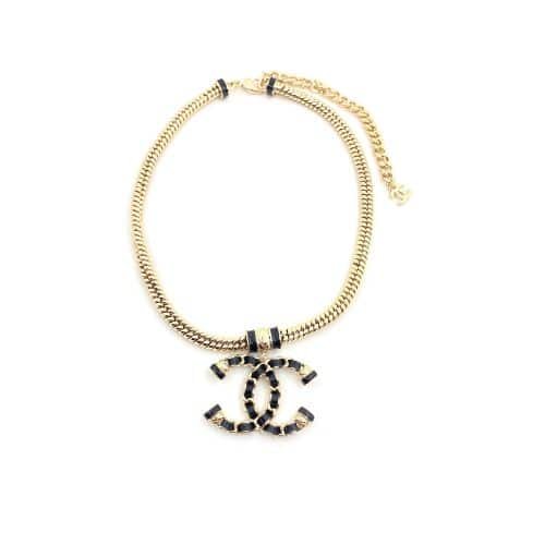 Ch**el Women’S And Gold Metal Cc Necklace