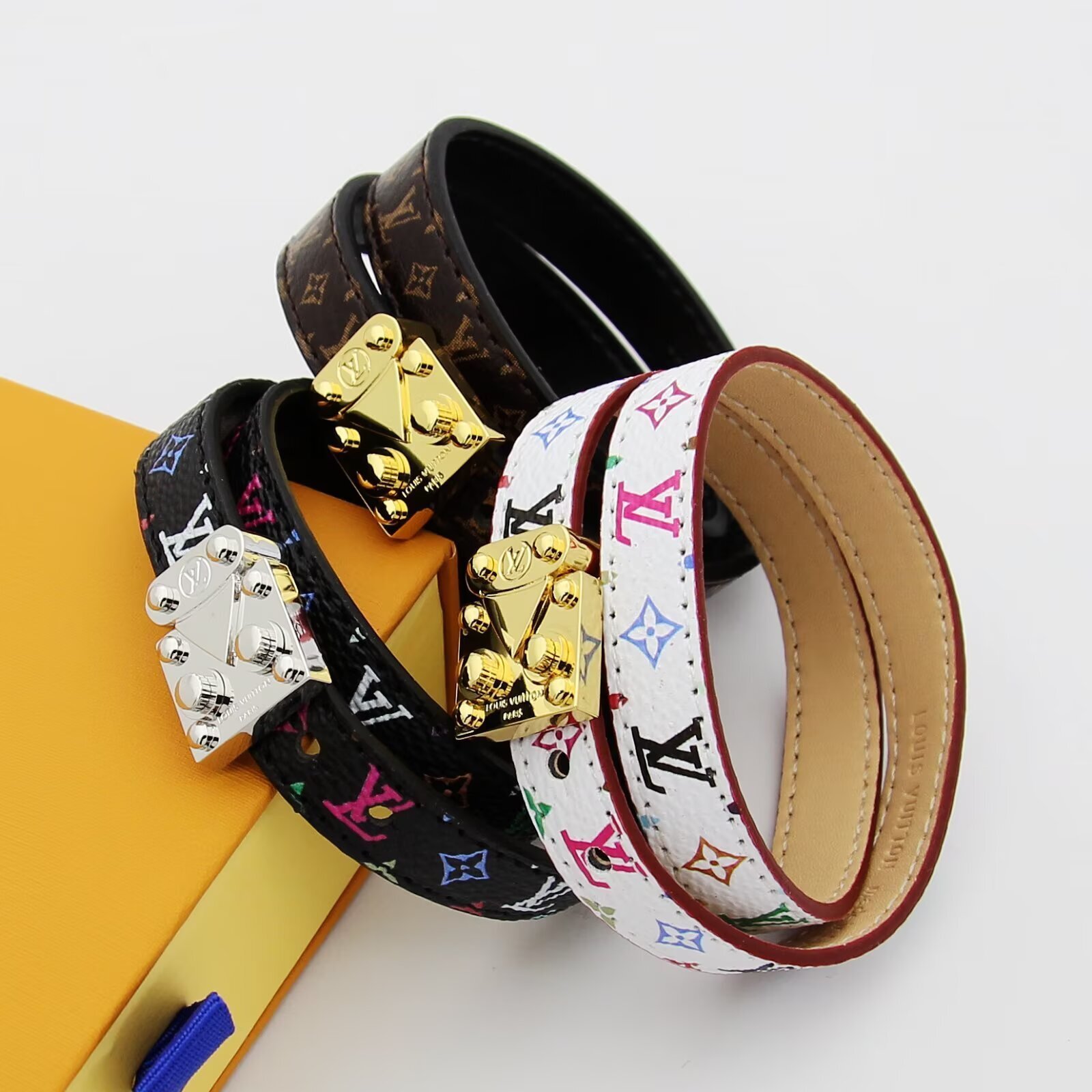 L0vis Vvtt0n X Murakami Lv Signature Bracelet Black M8967E
