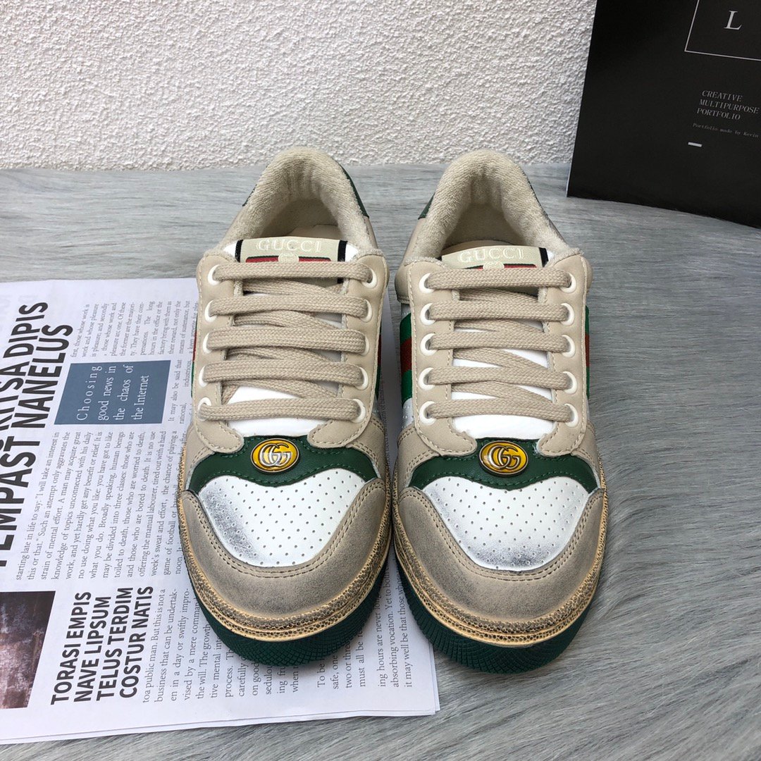 Gvc*1 Screener Leather Sneaker White Perforated 570442 0Yi20 9582