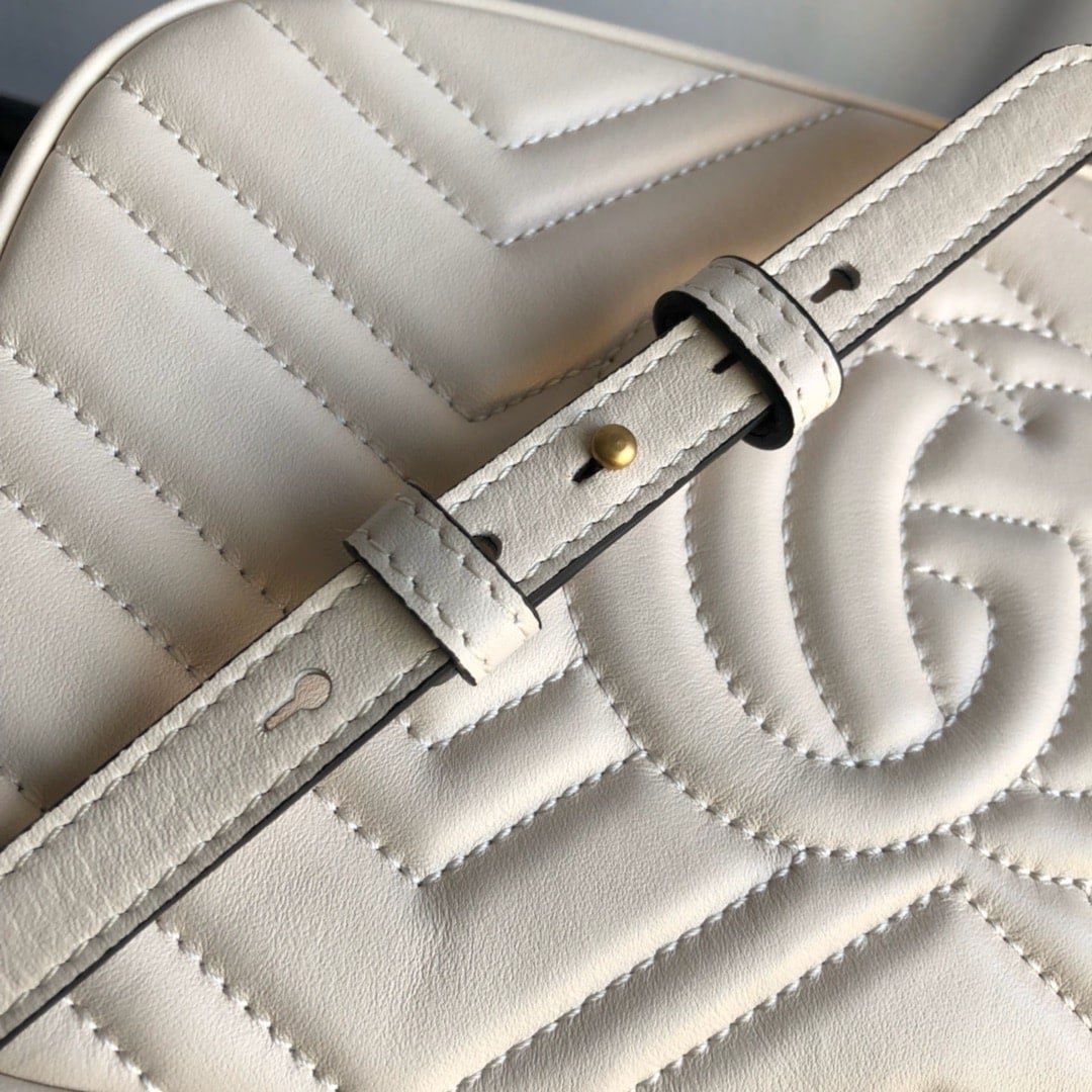 Gvc*1 Gg Marmont Small Camera Bag White 24Cm 447632 Dtd1T 9022