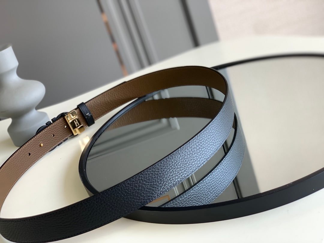 Salvatore Ferragamo Reversible And Gancini Belt Black 3.5Cm