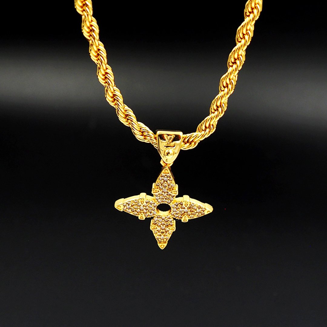 L0vis Vvtt0n Lv Rope Pendant Necklace Gold M01751
