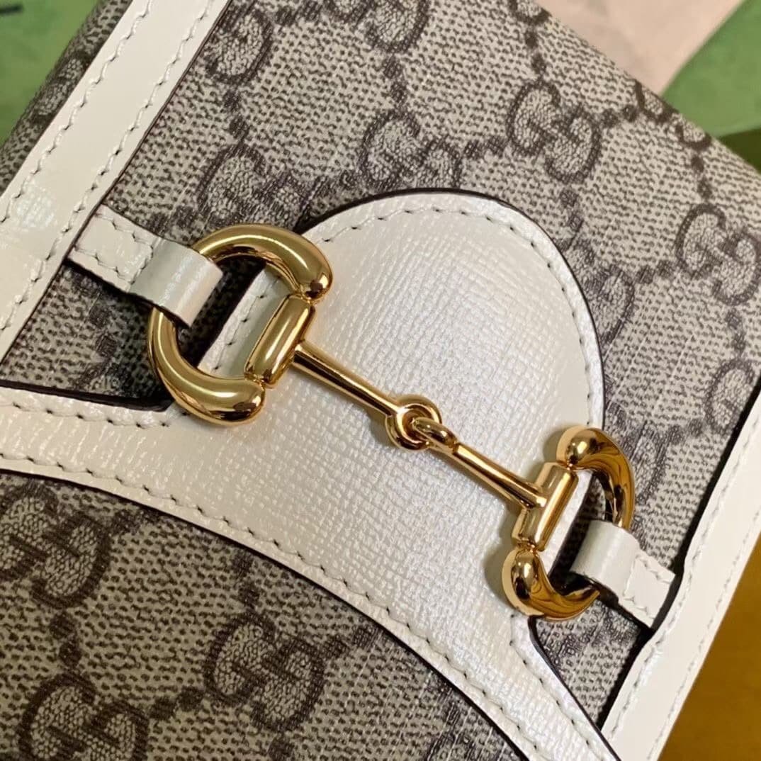 Gvc*1 Horsebit 1955 Mini Bag Beige Ebony White 17Cm 625615 92Tcg 9761