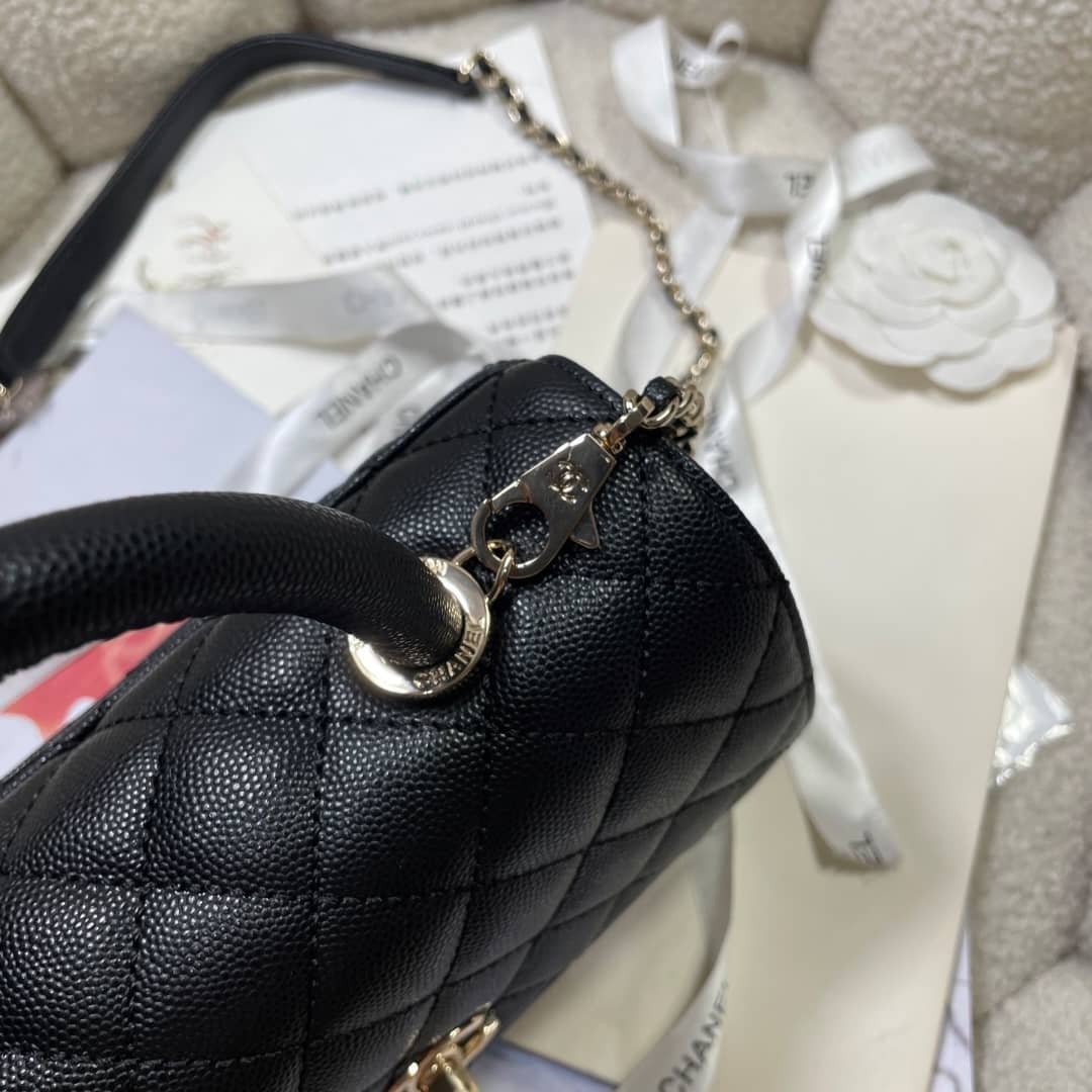 [S*per Vip 1:1] Ch**el Coco Small Handle Flap Bag In Black 23Cm A92990 Y61556 94305