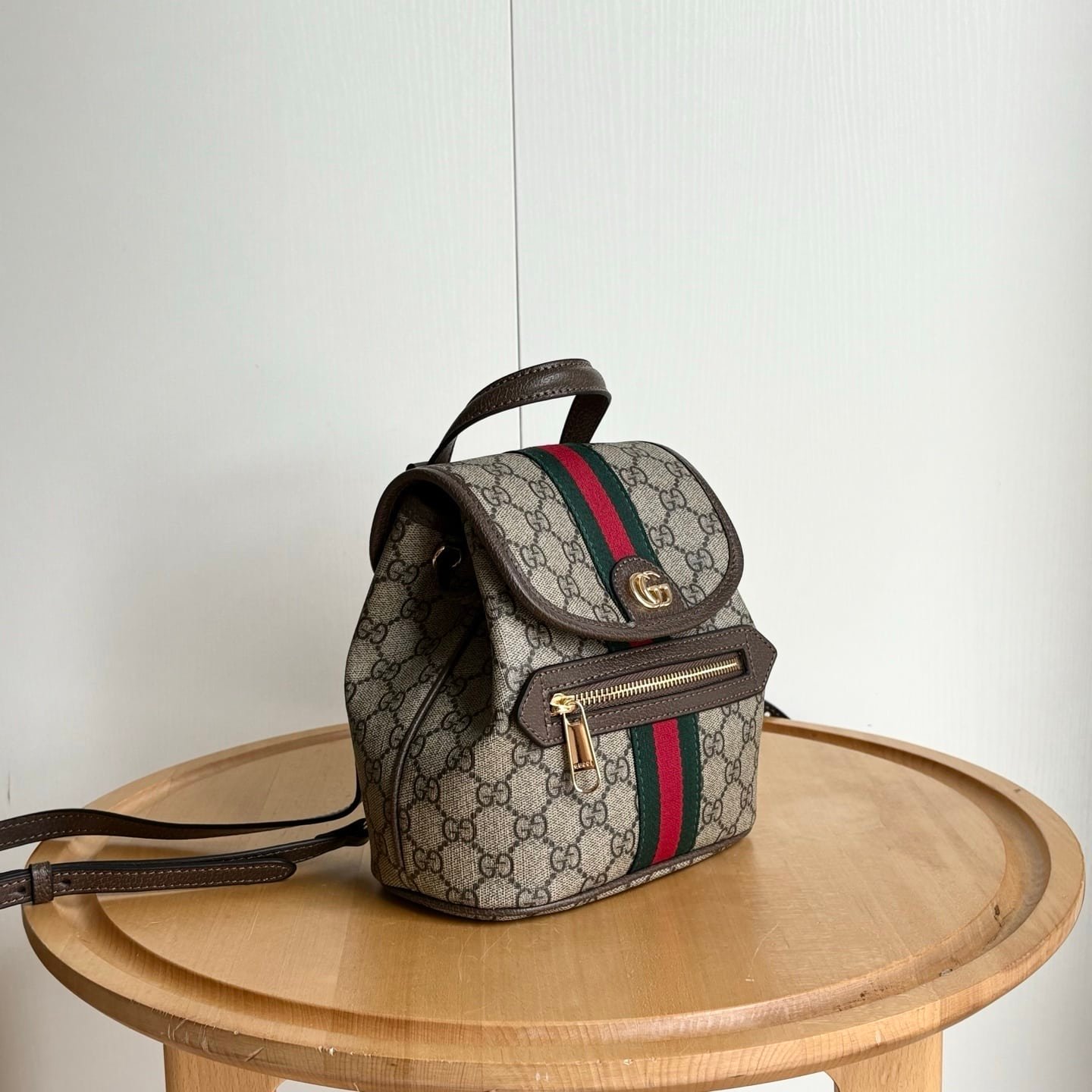 Gvc*1 Ophidia Small Backpack Beige And Dark Brown 20Cm 836854 Fae0J 9867