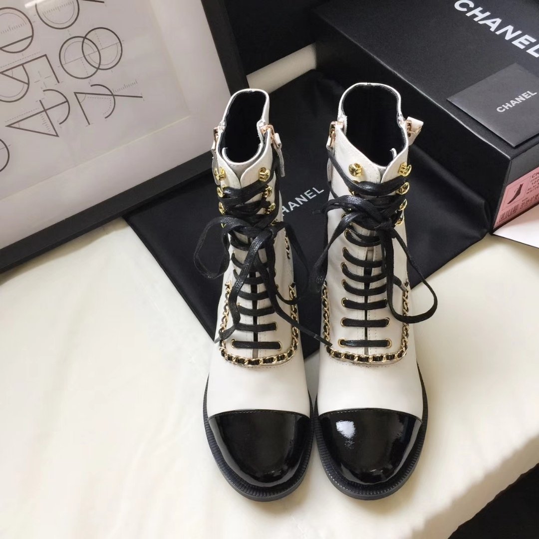 Ch**el Botas Para Mujer White And Black
