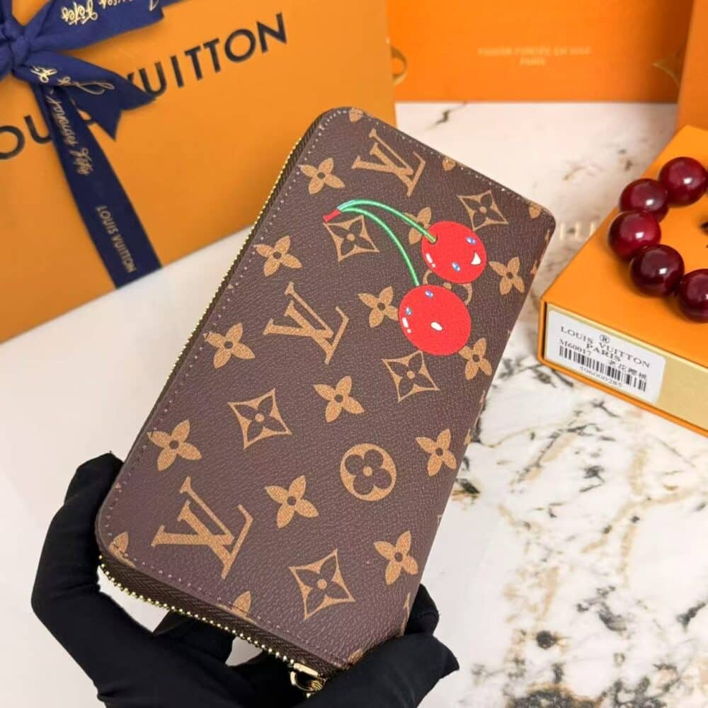 Iconic Set: L0vis Vvtt0n X Takashi Murakami Cerise Speedy 25 And Cherry Porte Monnaie Zippy Wallet