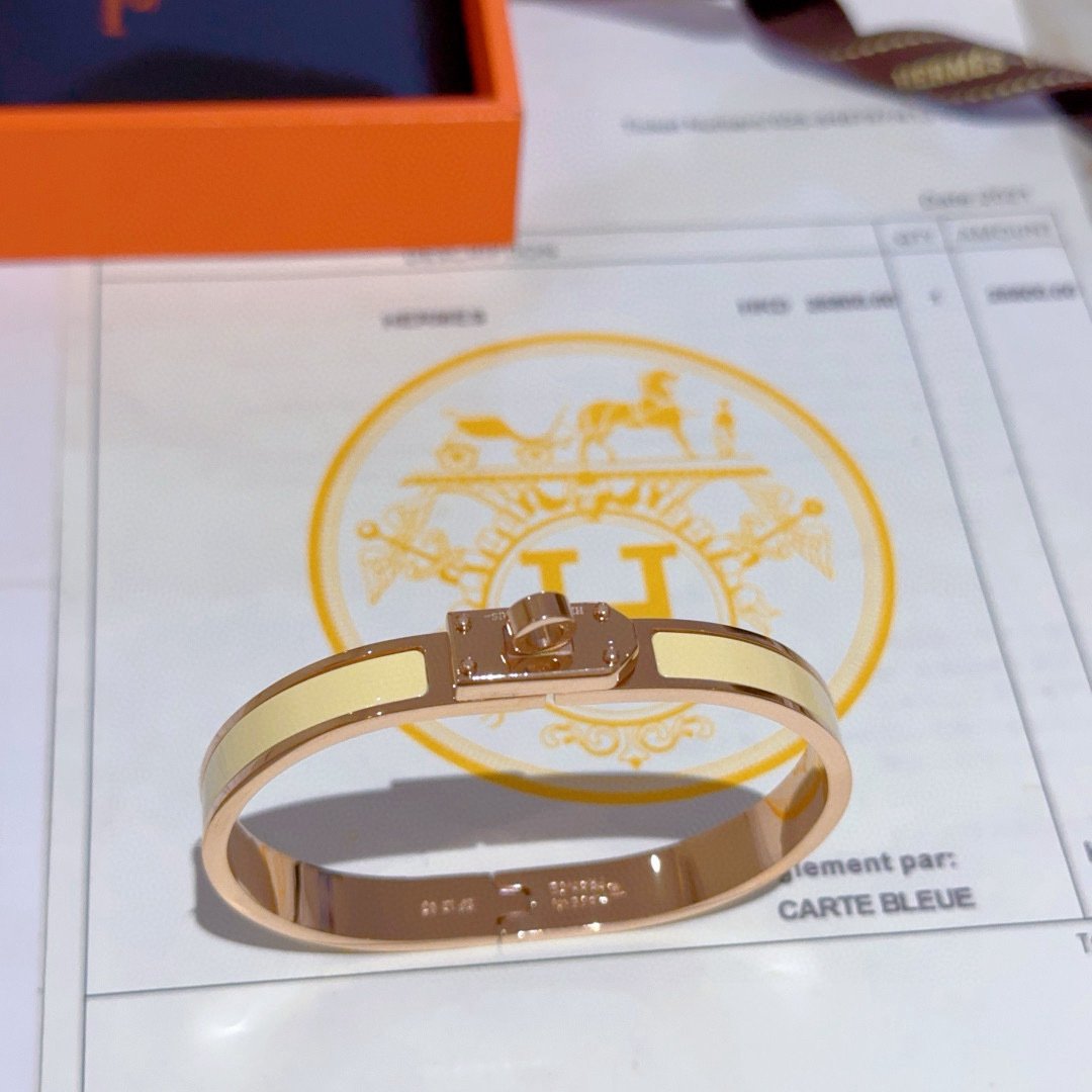 H**me5 Mini Clic Kelly Bracelet Yellow And Rose Gold H200004Fo68Gm