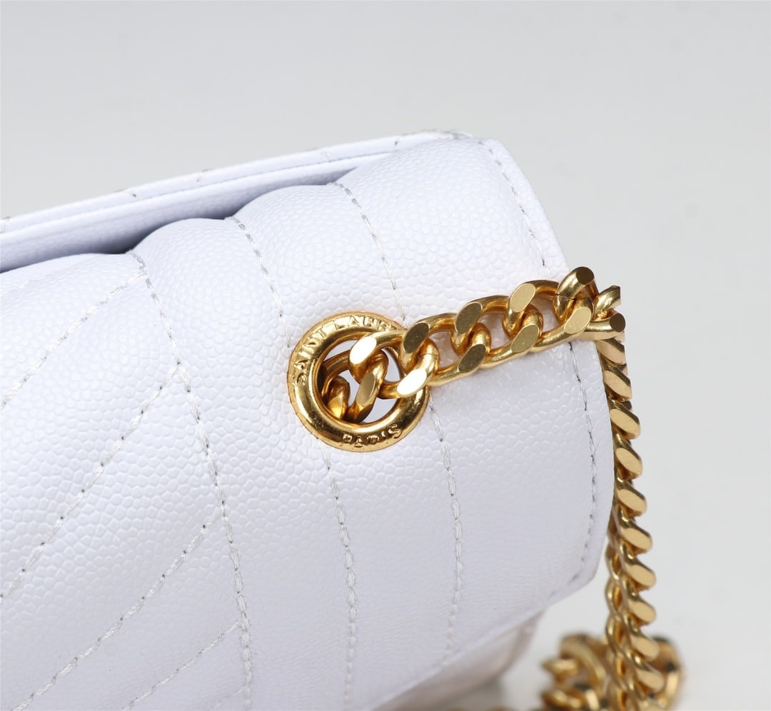 Sa1nt Lau*nt Envelope Small Bag In Mix Matelassé Grain De Poudre Embossed White 600195Bow919207