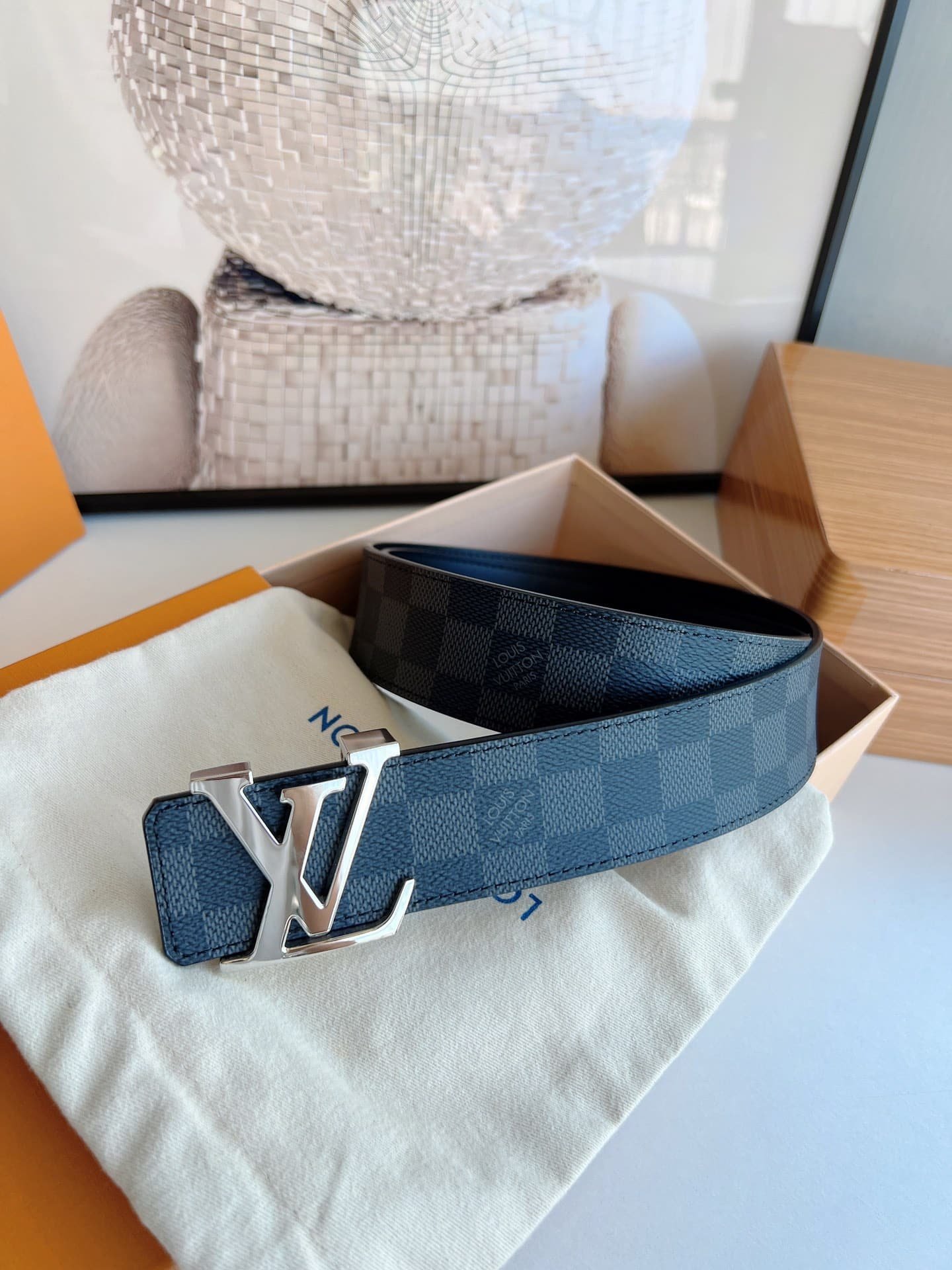 L0vis Vvtt0n Lv Initiales Reversible Belt Navy 40Cm
