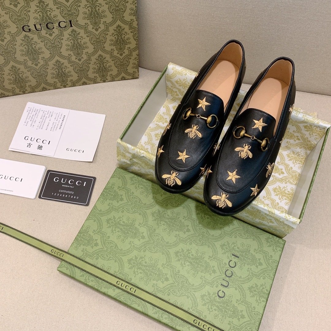 Gvc*1 Jordaan Embroidered Leather Loafer Black 505281 D3V00 1000