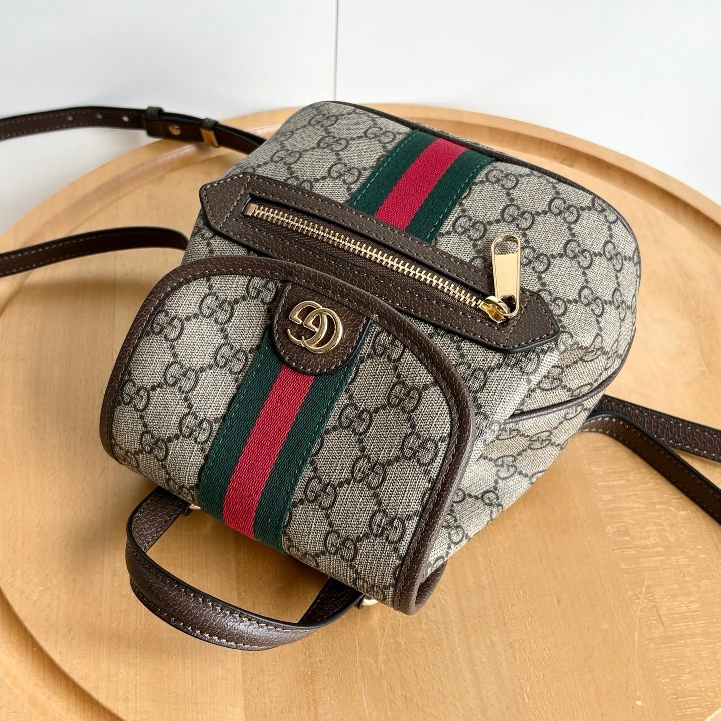 Gvc*1 Ophidia Small Backpack Beige And Dark Brown 20Cm 836854 Fae0J 9867