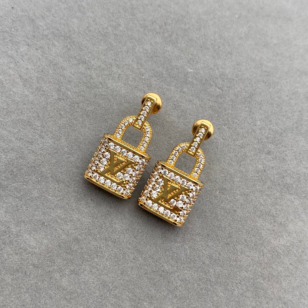 L0vis Vvtt0n Gold Padlock Earrings