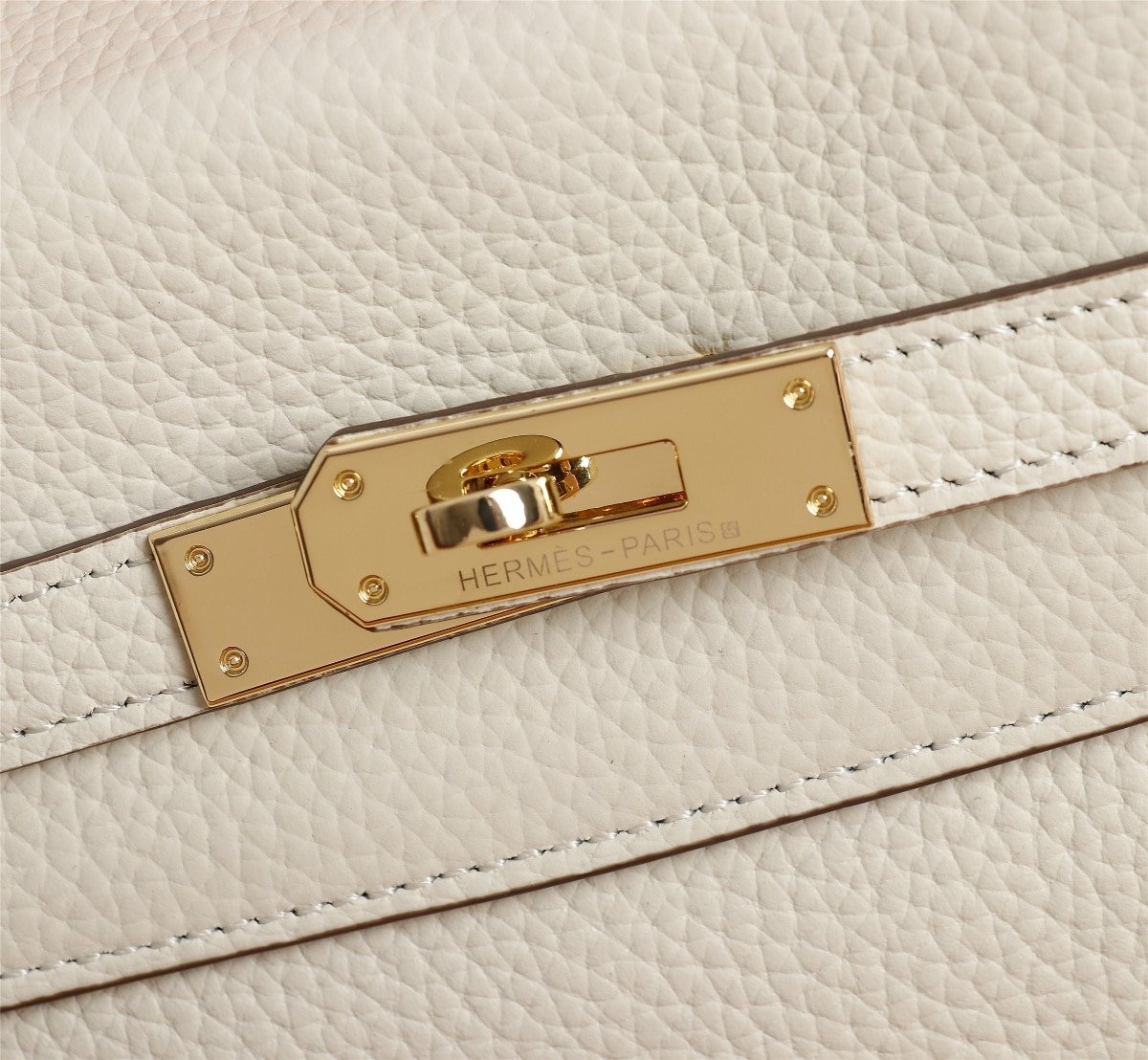 H**me5 Kelly White Sellier Rouge Epsom Gold Hardware 25Cm