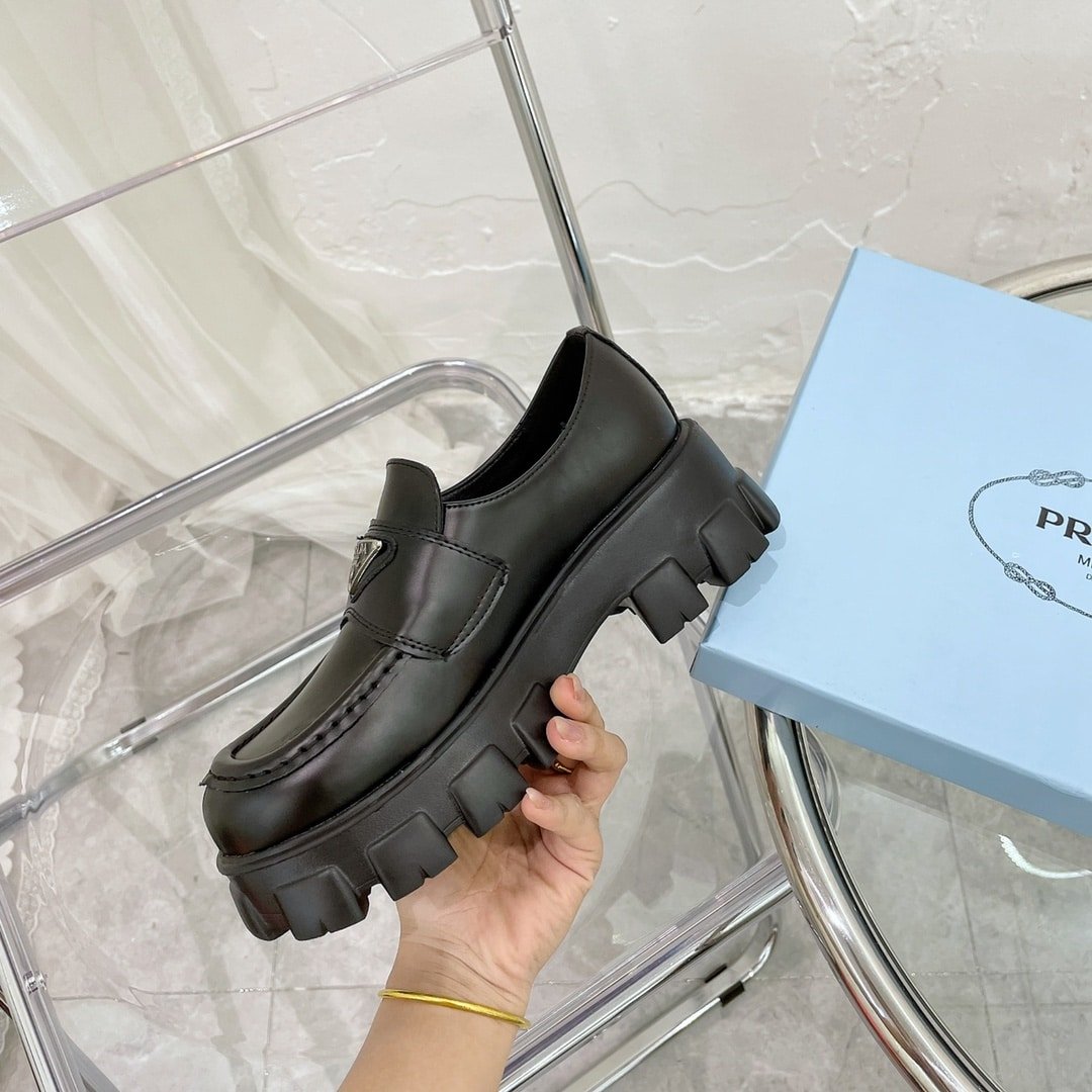 Pra*a Monolith Brushed Leather Loafers Black 2De129 B4L F0002