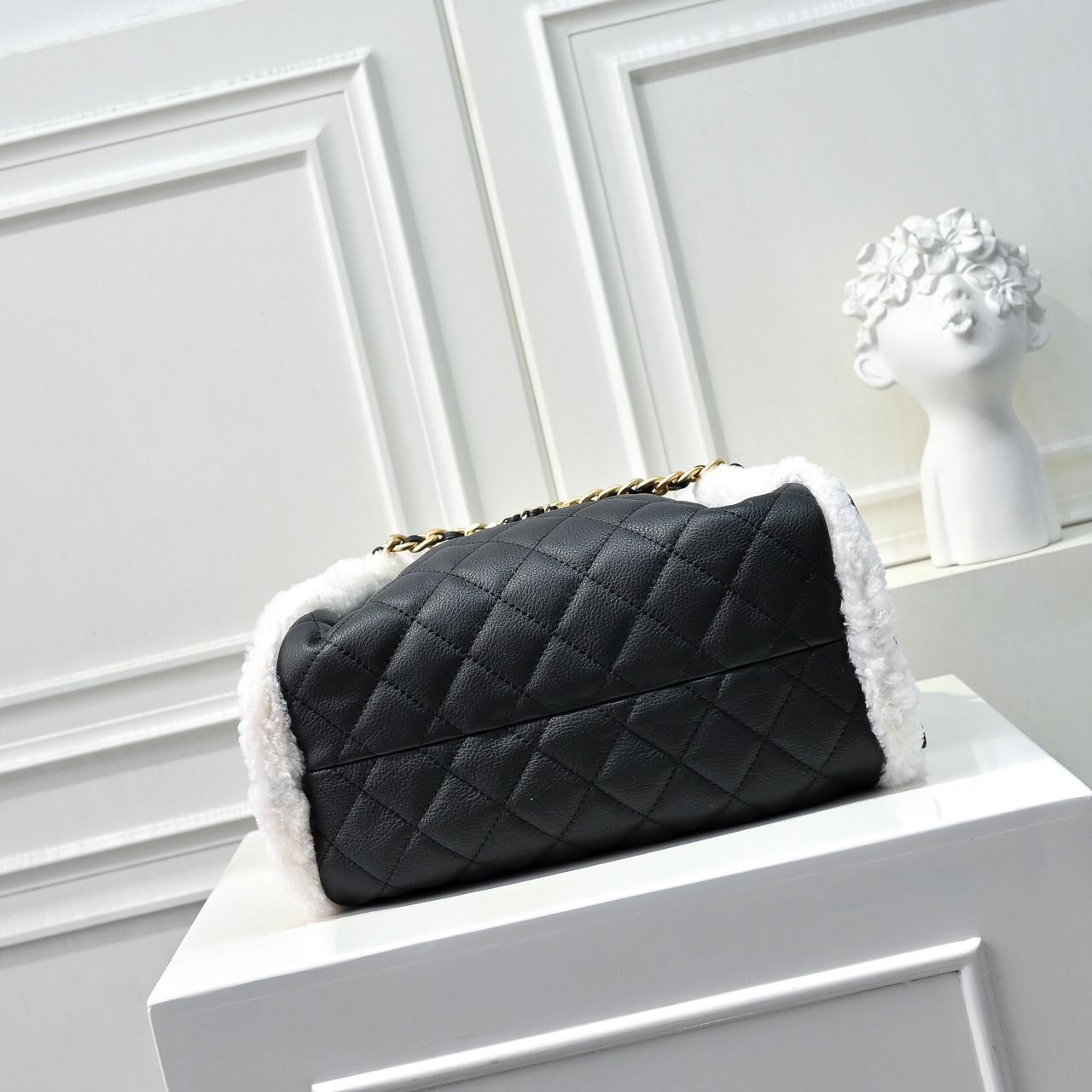 [S*per Vip 1:1] Ch**el 25 Small Handbag Gold Tone Metal Black And White 26Cm As5293 B22309 U4139