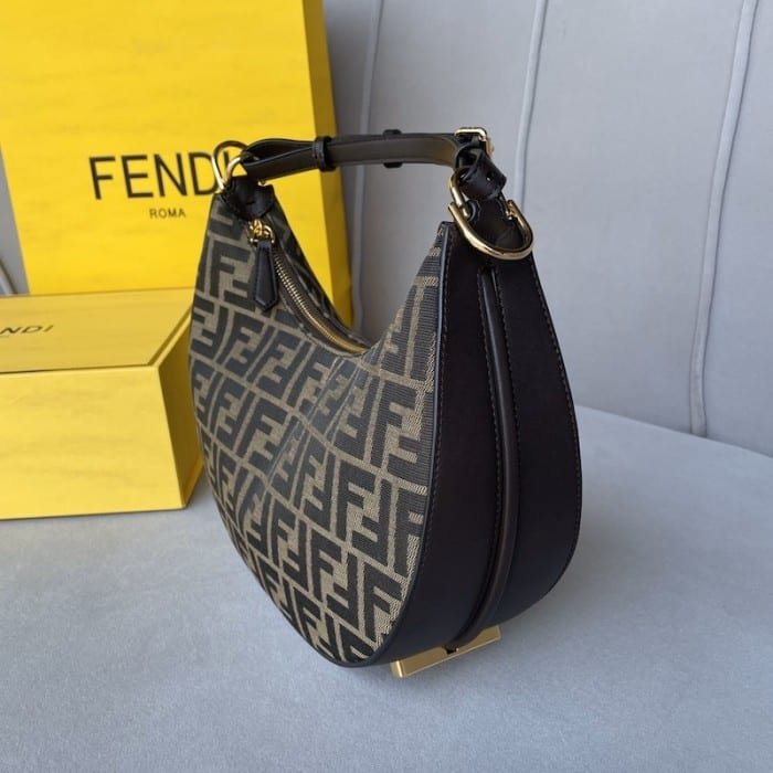 F**digraphy Small Vintage Gold Metal Leather Bag 28Cm