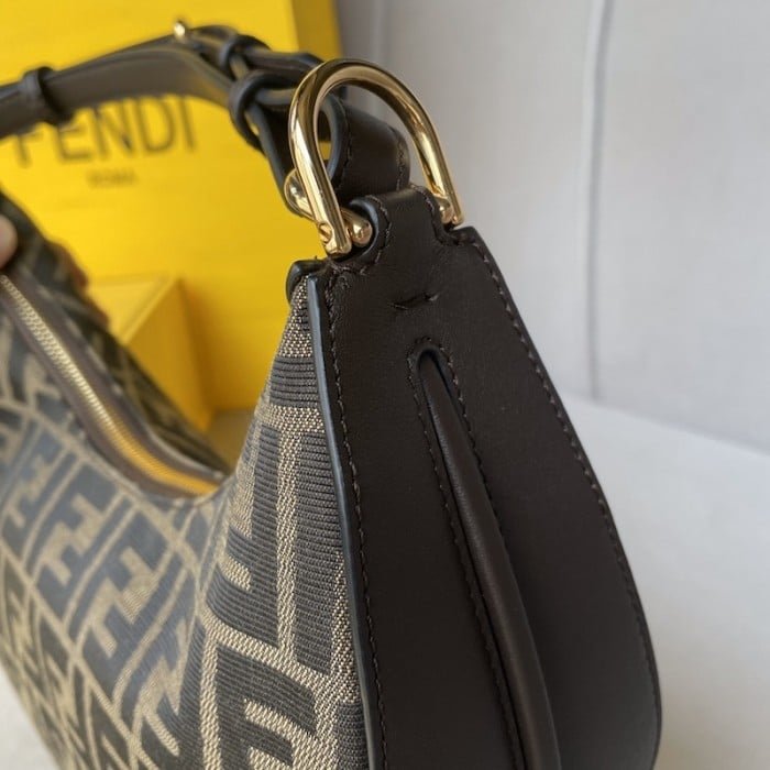 F**digraphy Small Vintage Gold Metal Leather Bag 28Cm