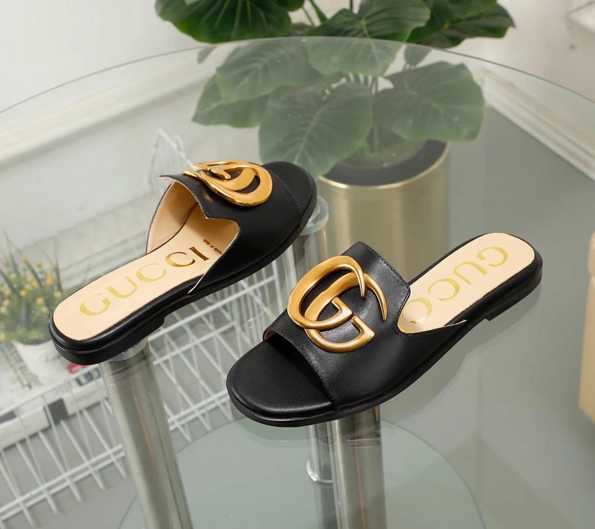 Gvc*1 Princetown Gg Slippers Leather Black