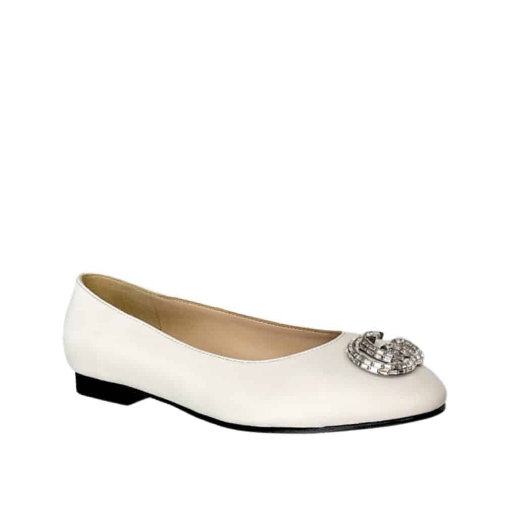 Gvc*1 Crystal Gg Women’S Ballet Flat White
