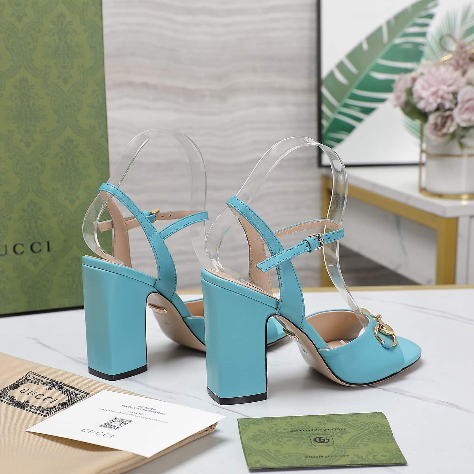 Gvc*1 Women’S Horsebit High Heel Sandal Blue ‎771600 C9D00 4728