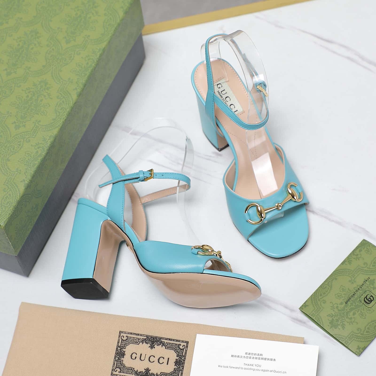 Gvc*1 Women’S Horsebit High Heel Sandal Blue ‎771600 C9D00 4728