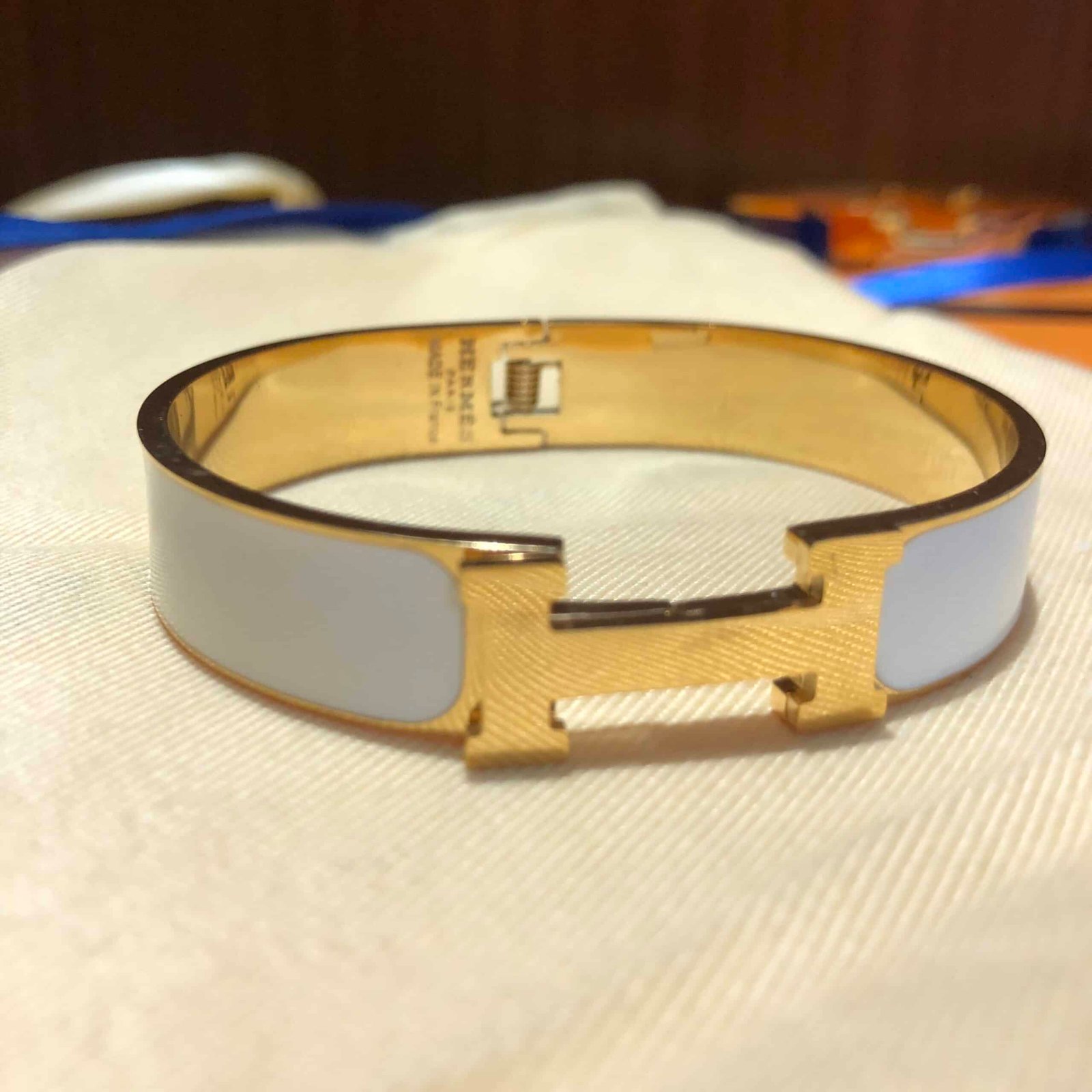 H**me5 Clic Clac H Bracelet Gold In Light Blue